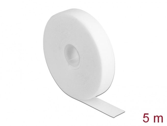 Delock Hook-and-loop tape on roll L 5 m x W 20 mm white