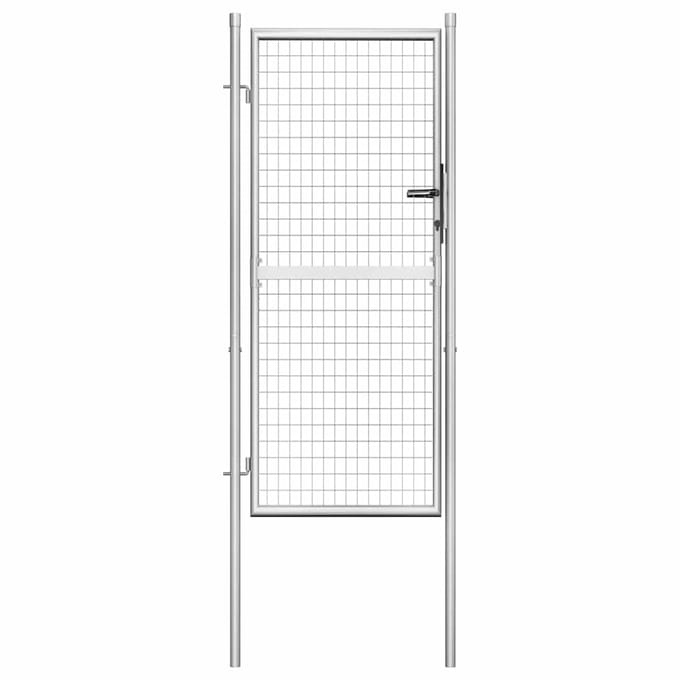 vidaXL - Tuinpoort - gegalvaniseerd - staal - 105x175 - cm - zilver