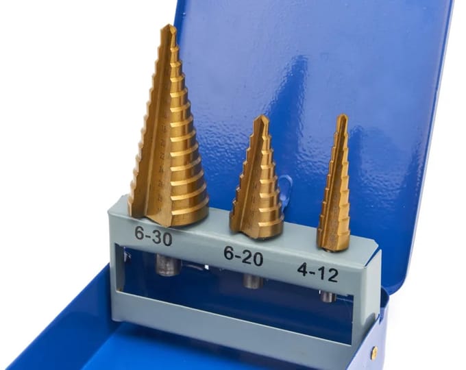 HSS Stappenboor set titanium