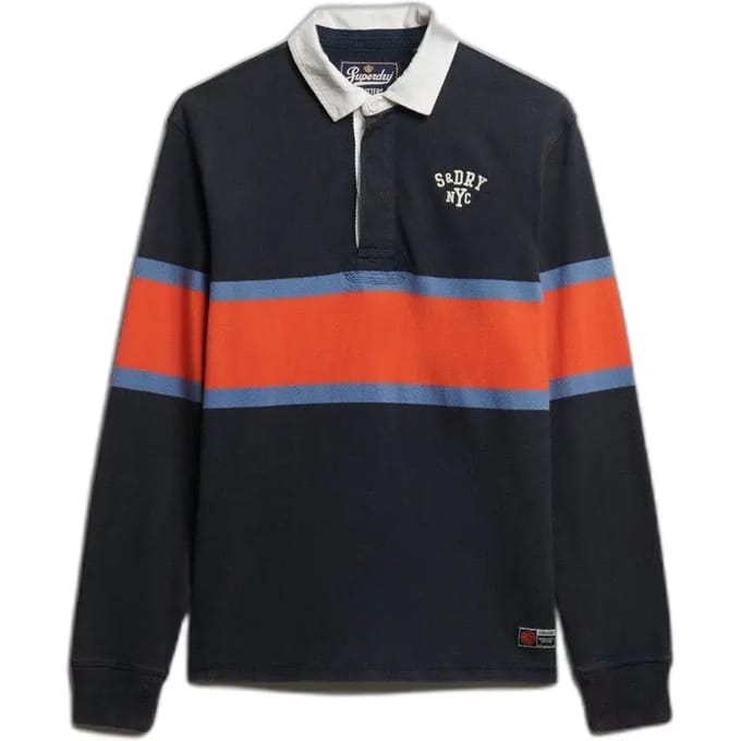 Superdry - Vintage Athletic Stripe Rugby Top - Heren - Tops