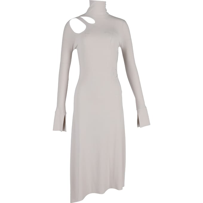 Victoria Beckham midi-jurk met uitsnijdingen in crèmekleurige viscose