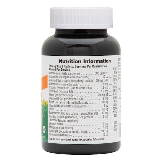 Nature's Plus- Multi-Vitamine & Mineraal Supplement, ORANJE KAUWBAAR 90 Tabletten