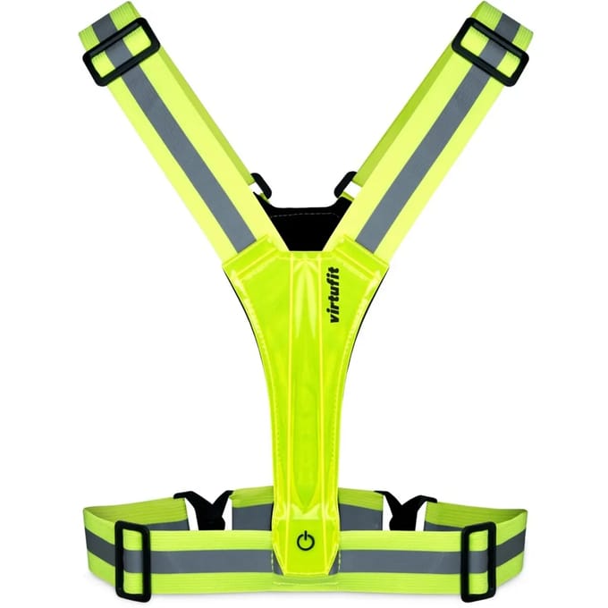 VirtuFit Reflecterend Hardloopvest met LED - Hardloop Verlichting - Geel - Hardloophesje - Veiligheidsvest