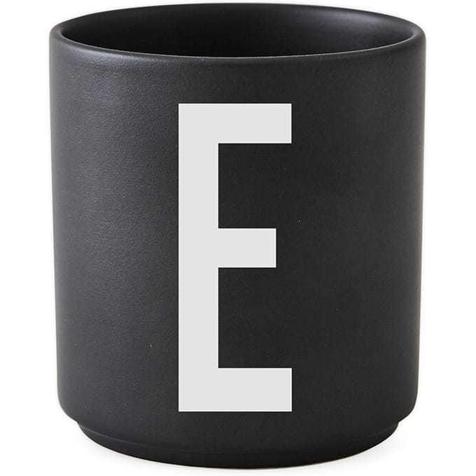 DESIGN LETTERS - Personal beker porselein  - E - zwart