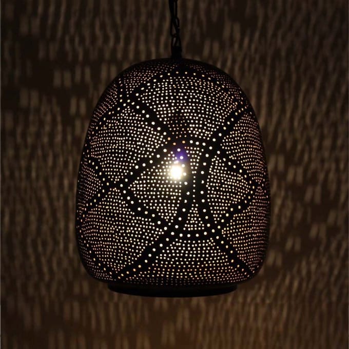 Safaary - Arabische Hanglamp Basma Zwart Goud Ø 30 x 40cm