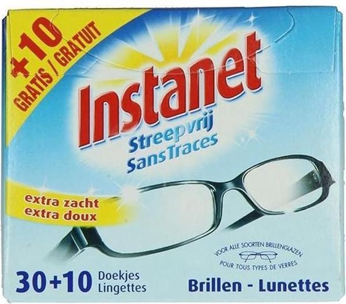 Instanet brillen doekjes Streepvrij 40st