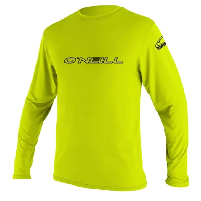 O´neill Wetsuits Basic Skins Rash Guard Met Lange Mouwen Geel 12 Years Jongen