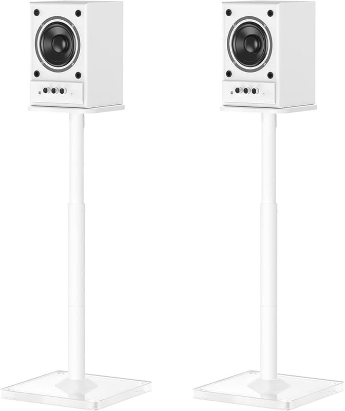 MKSS® Luidspreker Standaard - Speaker Vloerstandaard - Extra Stevig - Wit