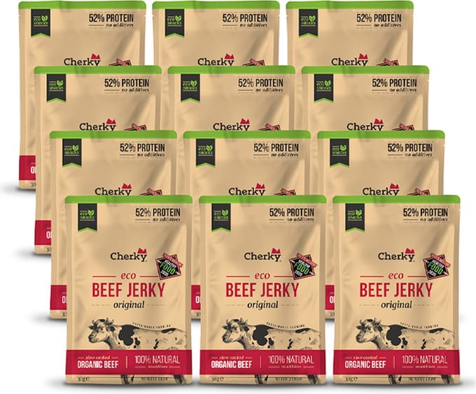 Cherky | ECO Beef Jerky | Original | 12 Stuks | 12 x 30g