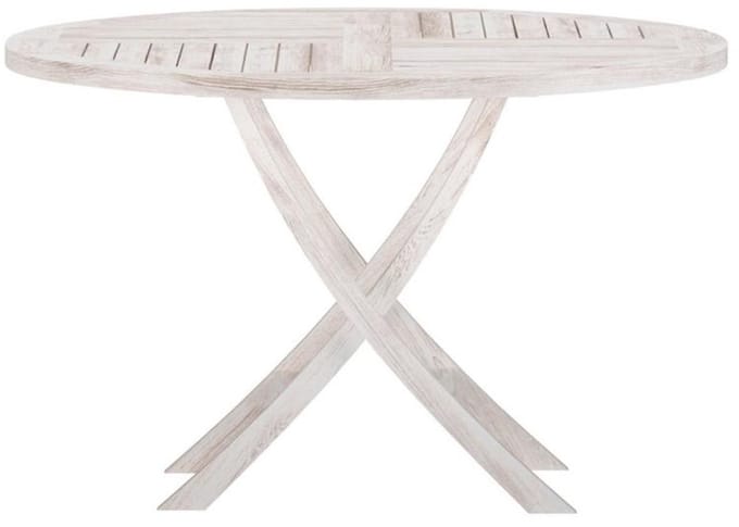 Kenya tuintafel Ø120cm whitewash.