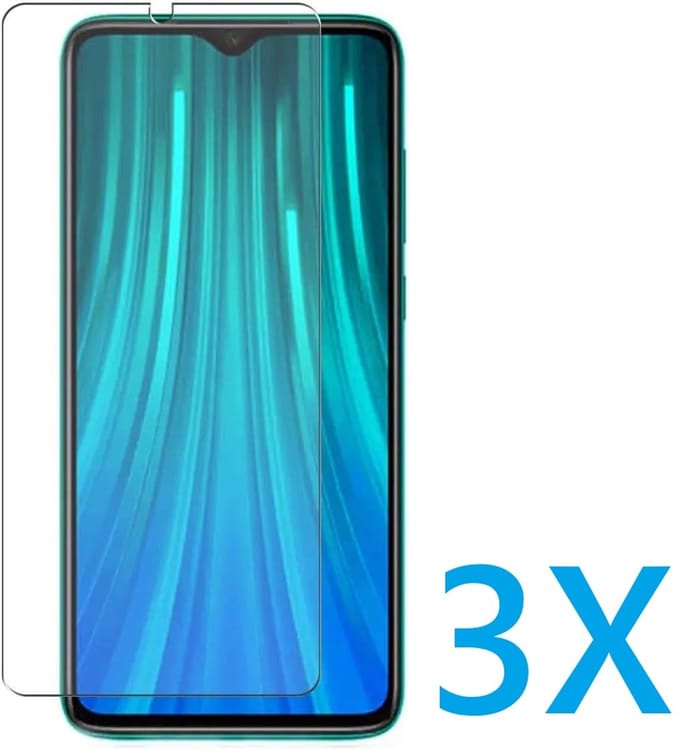 Glasplaatje Geschikt voor: Xiaomi Redmi Note 8T - 3x Screenprotector - screen protector - glas - bescherm - beschermglas