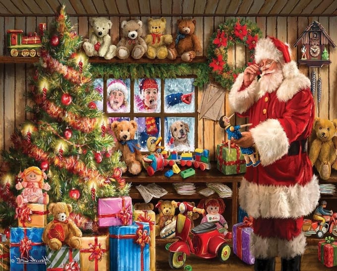 Legpuzzel Santa - Kerstpuzzel Kerstman - Ontspannen Puzzelen - Grote Afmetingen - 1000 Stukjes - Multicolor