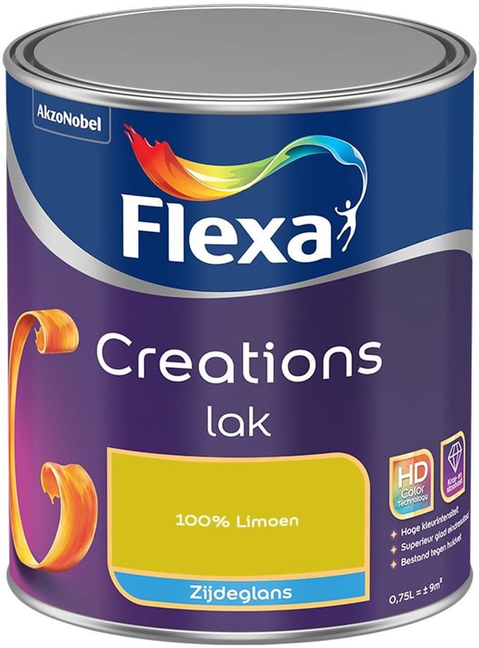 Flexa - Creations Lak Zijdeglans - 100% Limoen - Mengverf - 750 Ml