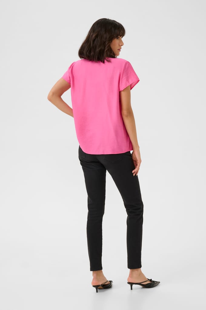Blouse met korte mouwen Regular fit Azalea Pink CC pink