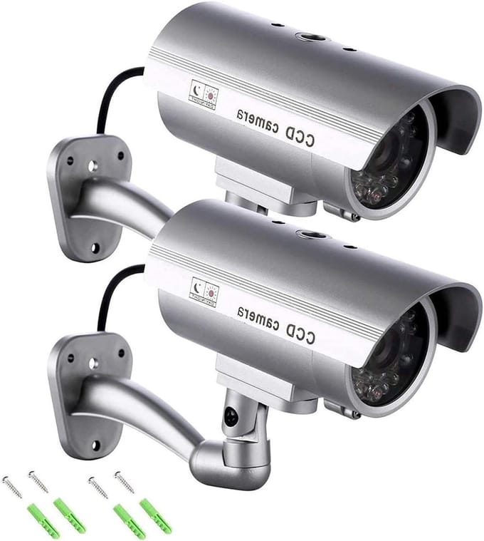 Nep Camera Set - Dummy Camera's - Inbrekers Afschrikken - Met Knipperend LED - 18 x 8 x 14 cm