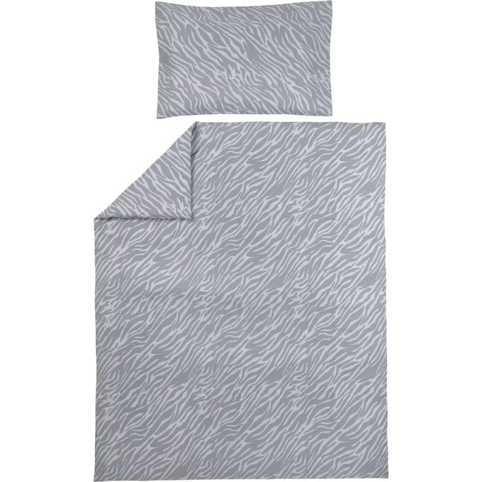 Meyco Baby Zebra dekbedovertrek peuter - grey - 120x150cm
