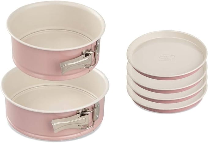 Cakevorm Set - Bakvormen Rond - Taarten Bakken - Non-stick Coating - 3 Stuks - Roze