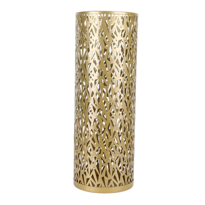 Paraplubak Rek voor Entree Metaal Hol Vrijstaand Rond Parapluhouder Organizer Bak Large goud