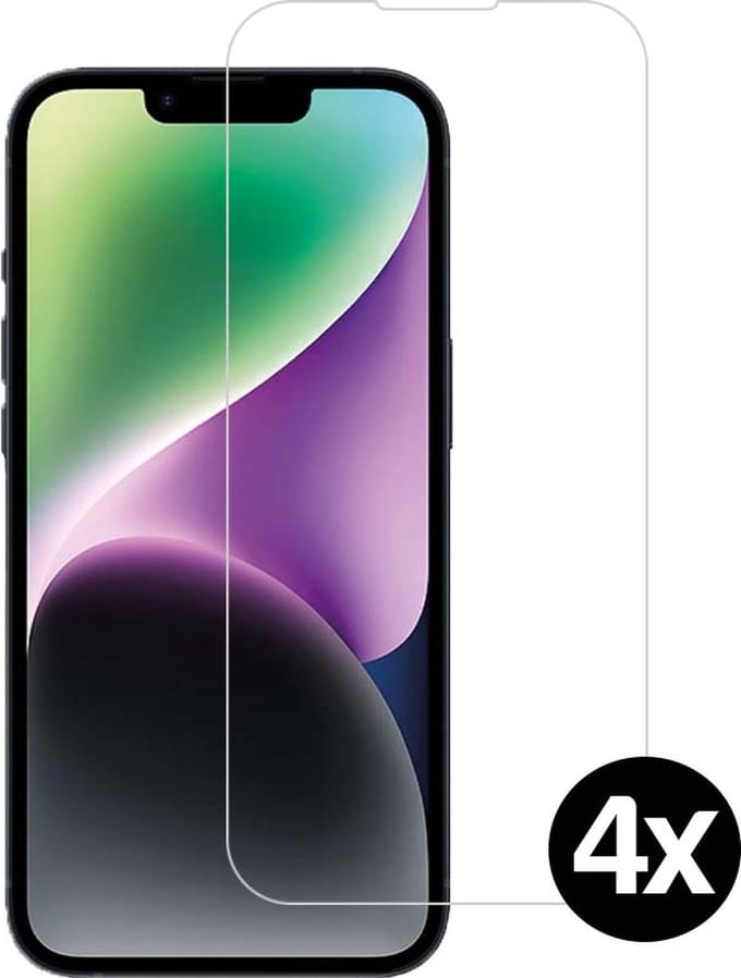 Smartphonica Screenprotector voor iPhone 14 van glas - 4 stuks geschikt voor iPhone 14