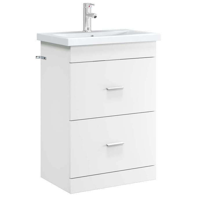 vidaXL - Badkamer - Onder - Het - Wastafel - Kast - Wit - 56 - x - 37,5 - x - 81 - cm