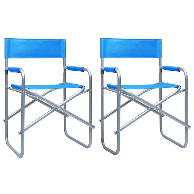 vidaXL - Regisseursstoelen - 2 - st - staal - blauw