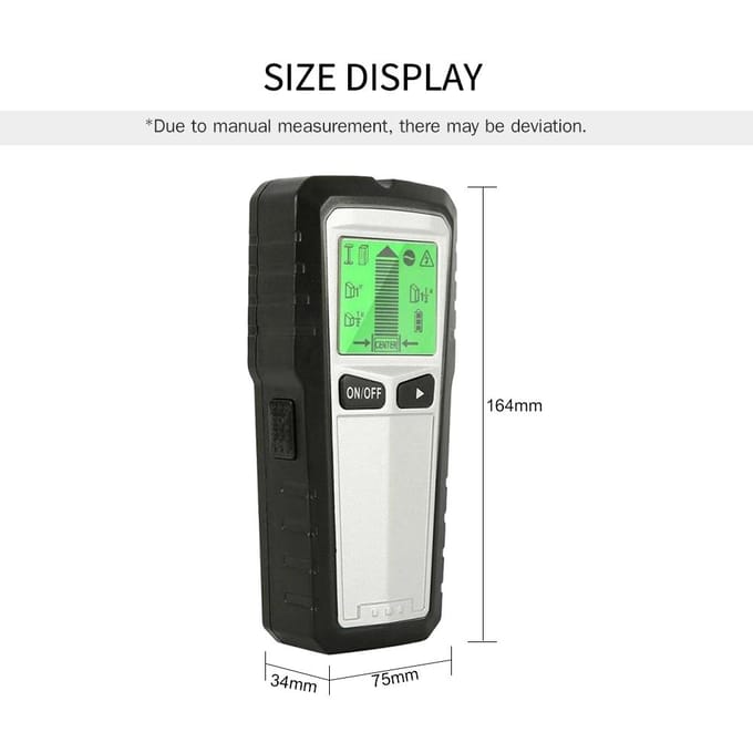 Stud Finder Wandscanner 5 in 1 Multifunctionele elektronische wanddetector Smart Stud Nail Finder grijs