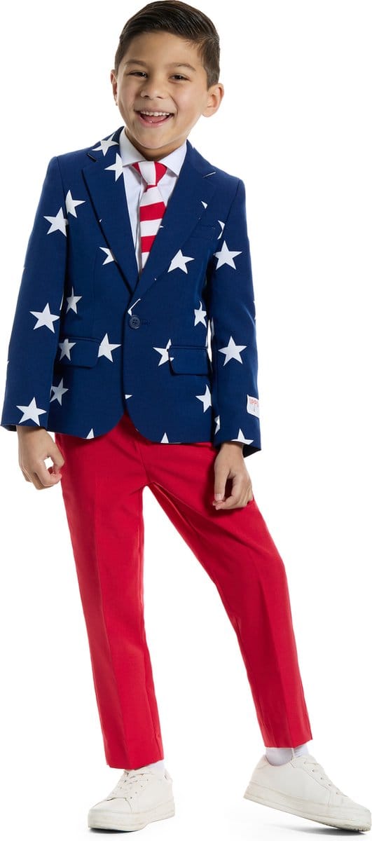 OppoSuits Stars & Stripes - Jongens Pak - Kostuum - Gekleurd - Maat 92/98