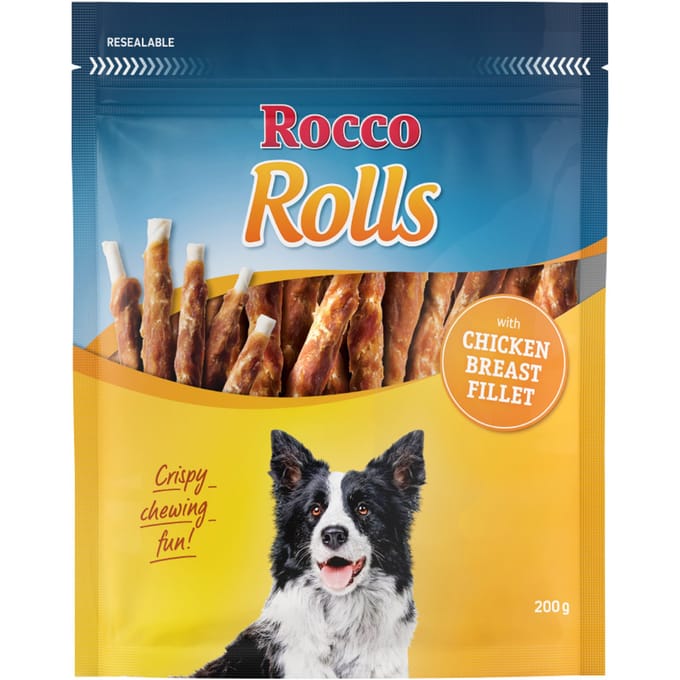 12x200g Kauwrollen met Kipfilet Rocco Hondensnacks