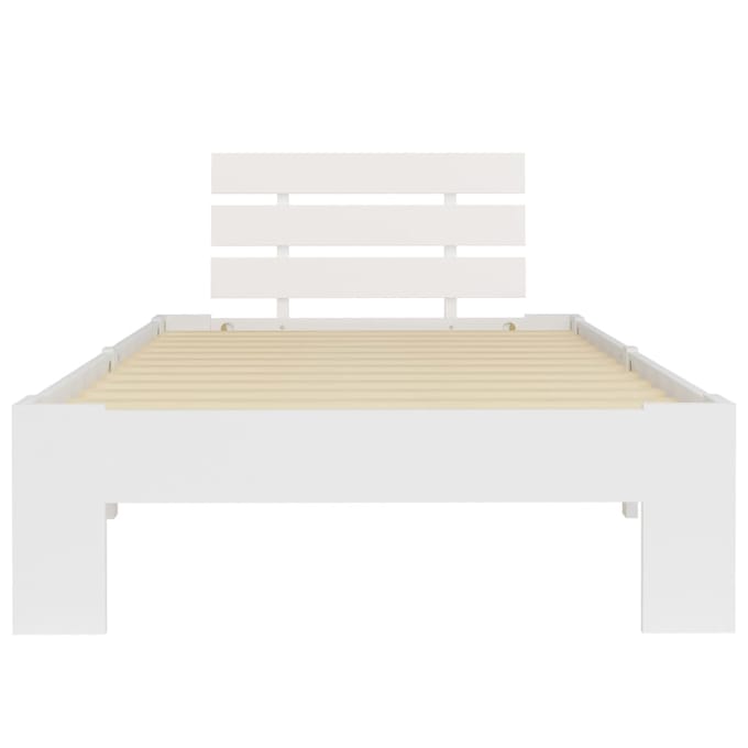 vidaXL - Bedframe - massief - grenenhout - wit - 90x200 - cm