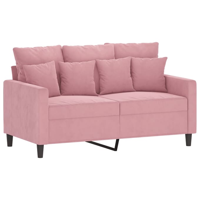 vidaXL - 2-delige - Loungeset - met - kussens - fluweel - roze