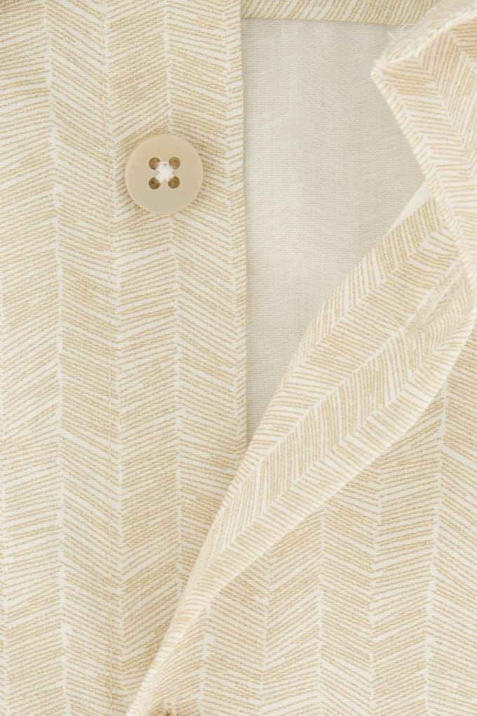 Ledub overhemd korte mouw beige