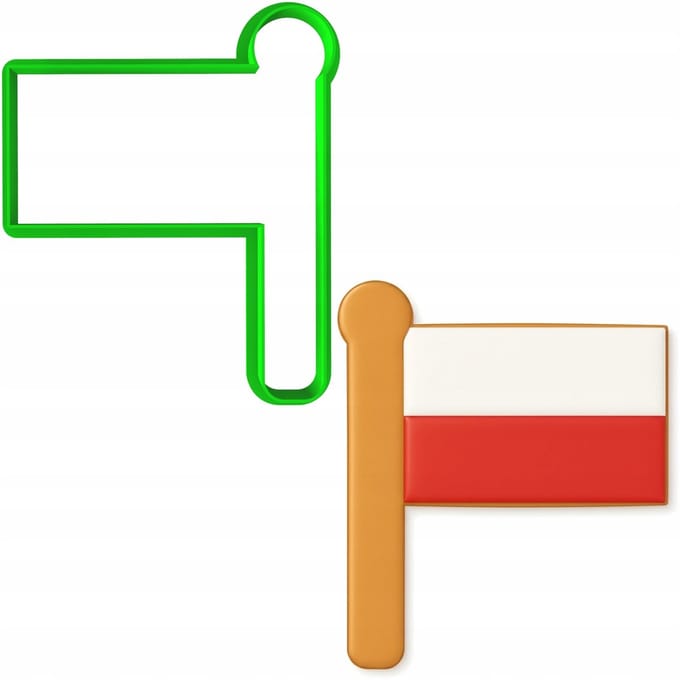 Koekjesvorm Poolse Vlag - 10cm - Bakvorm Koekjes en Peperkoek