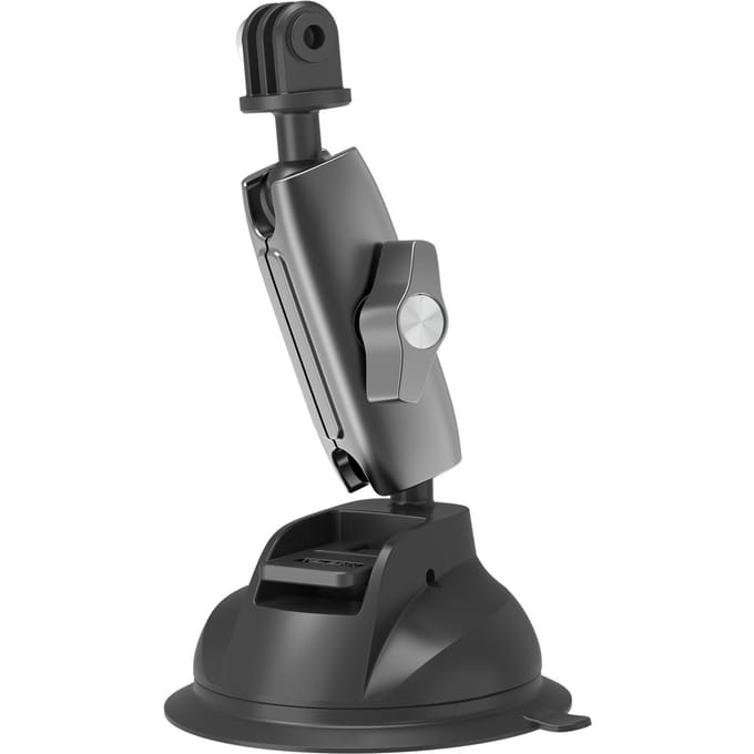 TELESIN TE-SUC-010 Aluminiumlegering Zuignapbevestiging met Dubbele Kogelkop 1/4 Inch Schroef zwart
