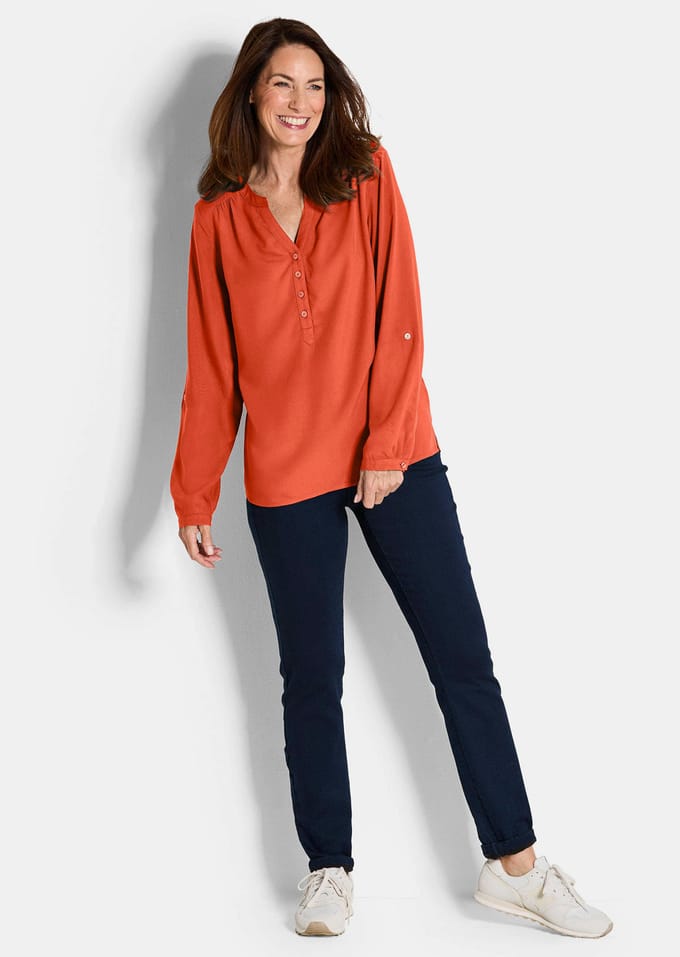 Blouse - terracotta - Gr. 19 van Goldner Fashion