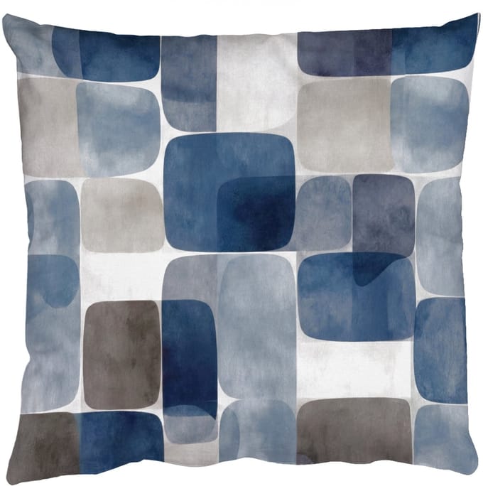 Sierkussens - Kussentjes Woonkamer - 60x60 cm - Patroon - Blauw - Vierkanten