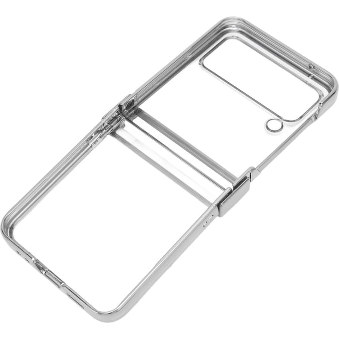 Opvouwbare Telefoonhoes Schokbestendig Gegalvaniseerd PC Transparante Achterkant Mode voor Samsung Galaxy Z Flip 3 Zilver zilver