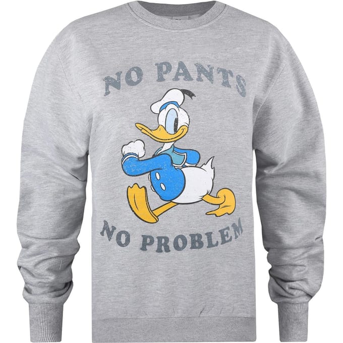 Disney Dames/dames No Pants No Problem Donald Duck Heather Sweatshirt (Grijs)