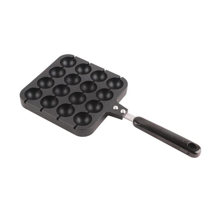 Takoyaki grillpan met 16 gaten, geschikt voor octopusballetjes, kookgerei en keukenaccessoires voor thuisgebruik. wit