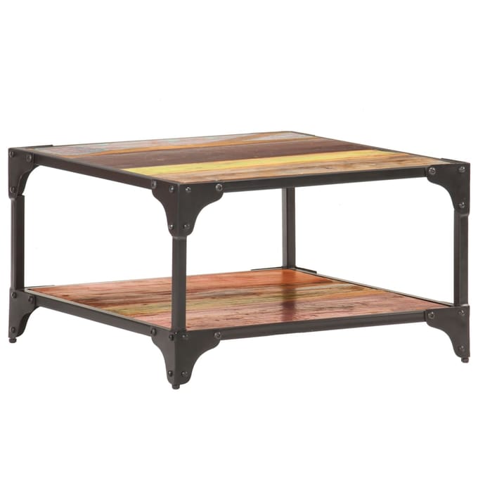 vidaXL - Salontafel - 60x60x35 - cm - massief - gerecycled - hout