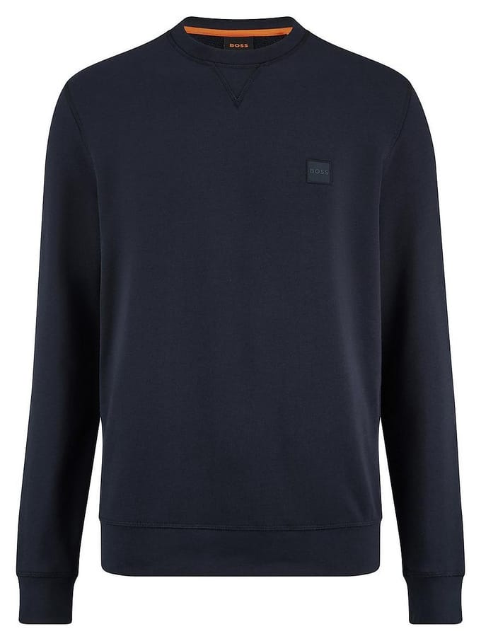 BOSS Orange Westart Heren Sweater Met Ronde Hals En Logo Patch NOS
