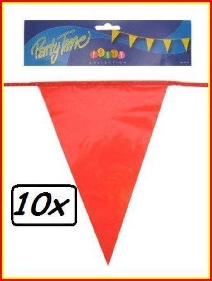 10x Vlaggenlijn Rood 10 meter
