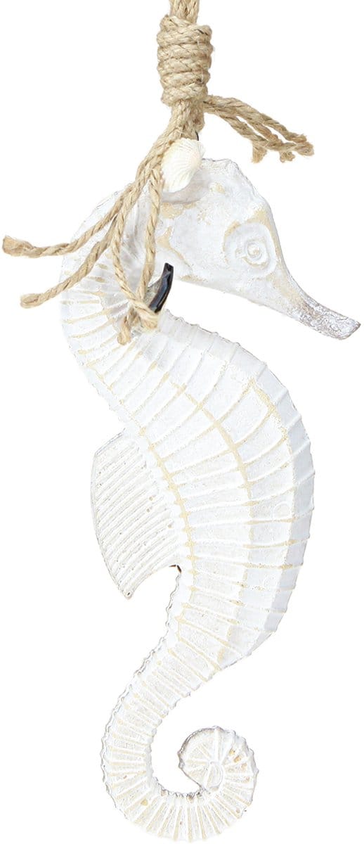 Zeepaardje Decoratie om op te hangen Wit Gewassen 27cm