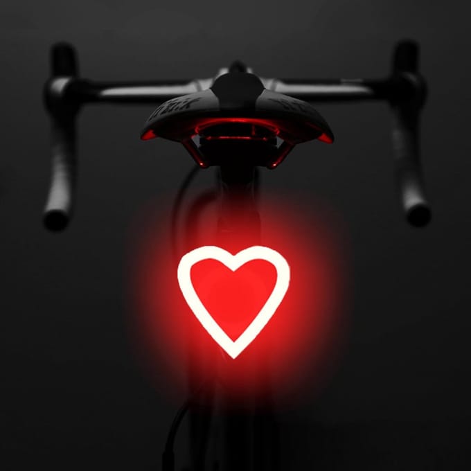 Fietsachterlichten, geschikt voor nachtelijke ritten - Heart