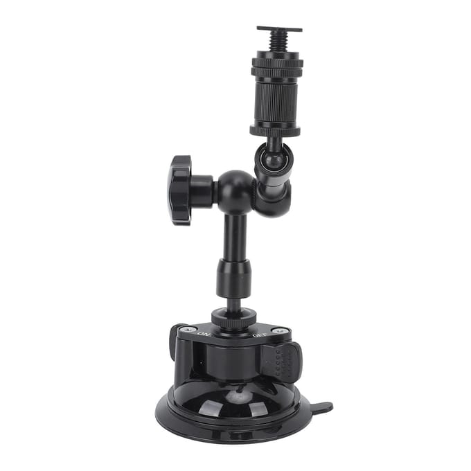 Autocamera Zuignap Sterke Ondersteuning 360 graden Universele Rotatie 8cm Basis voor Statief Camera Actie black