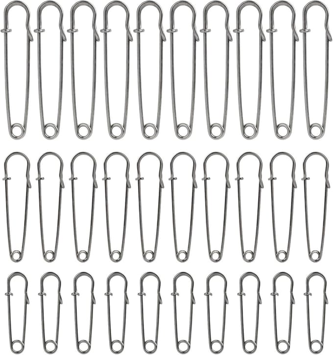 Veiligheidsspelden - Grote Spelden - Kleding Bevestigen - Robuust Design - 30 stuks - Zwart