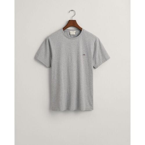 Gant T-Shirt Slim Small Logo Shield Crew Neck Grijs Melange / male
