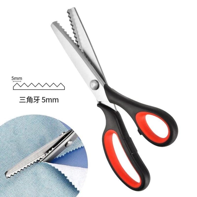 Ciseaux à cranter professionnels en acier inoxydable, ciseaux de couture dentelés festonnés, ciseaux de tailleur en tissu Zigzag vert