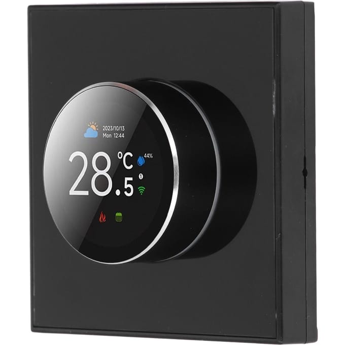 Slimme Knop Thermostaat Waterverwarming Digitale Temperatuur Spraakcontroller voor Tuya WiFi 2-Weg Draaiend met black