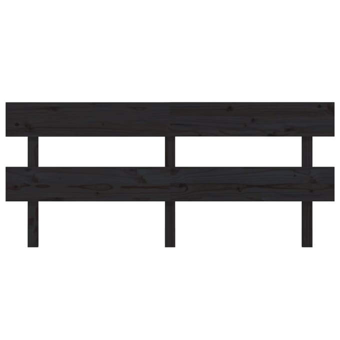 vidaXL - Hoofdbord - 204x3x81 - cm - massief - grenenhout - zwart