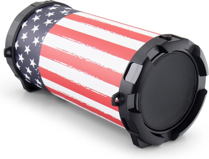 Caliber Bluetooth Speaker - Draagbare Speaker met Bluetooth, USB, SD en AUX 8 Uur Speeltijd - USA print (HPG407BT-USA)